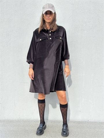 GASPAR Rio Velvet Dress 2510705 Kjole Black